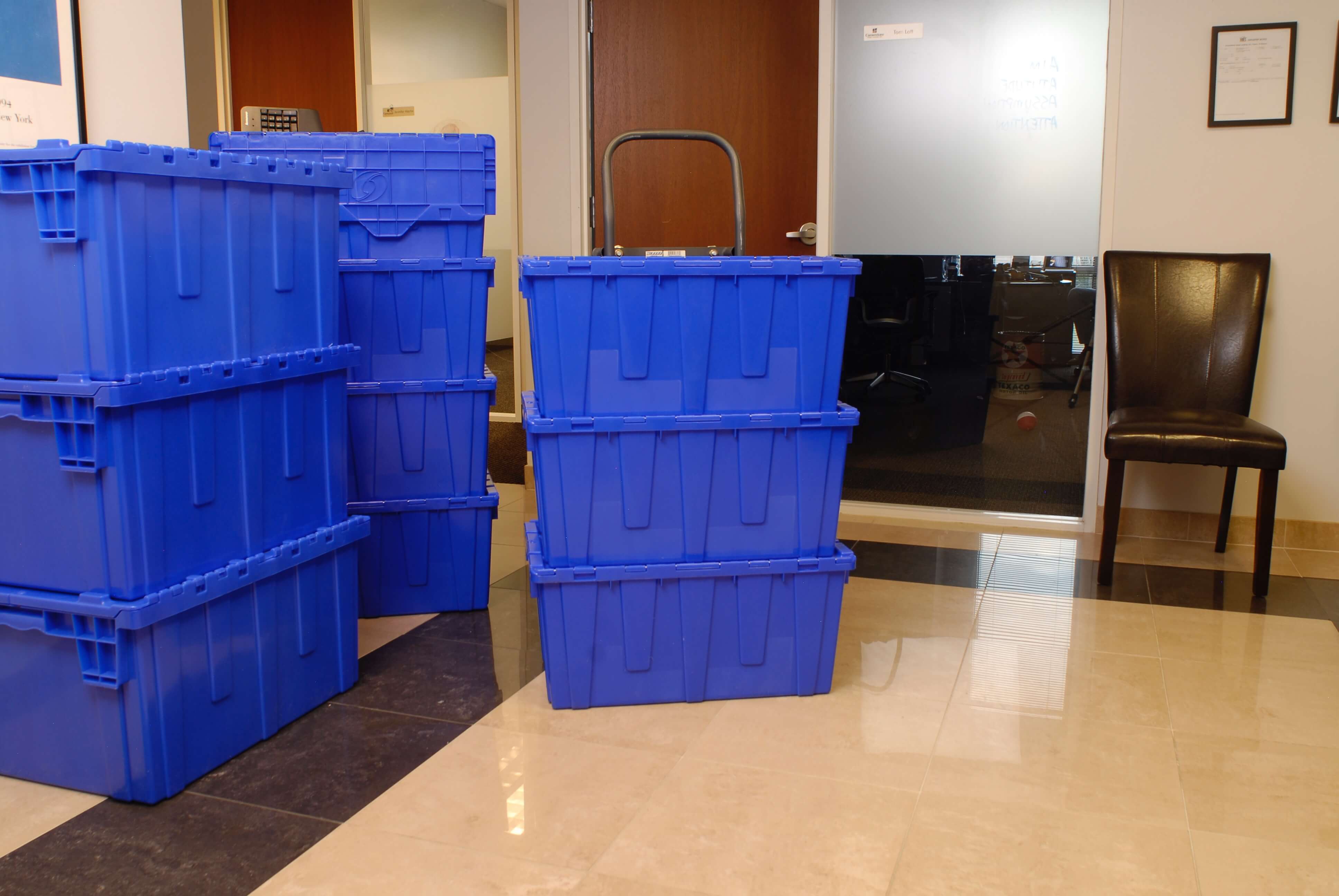 Boxes used in office moves