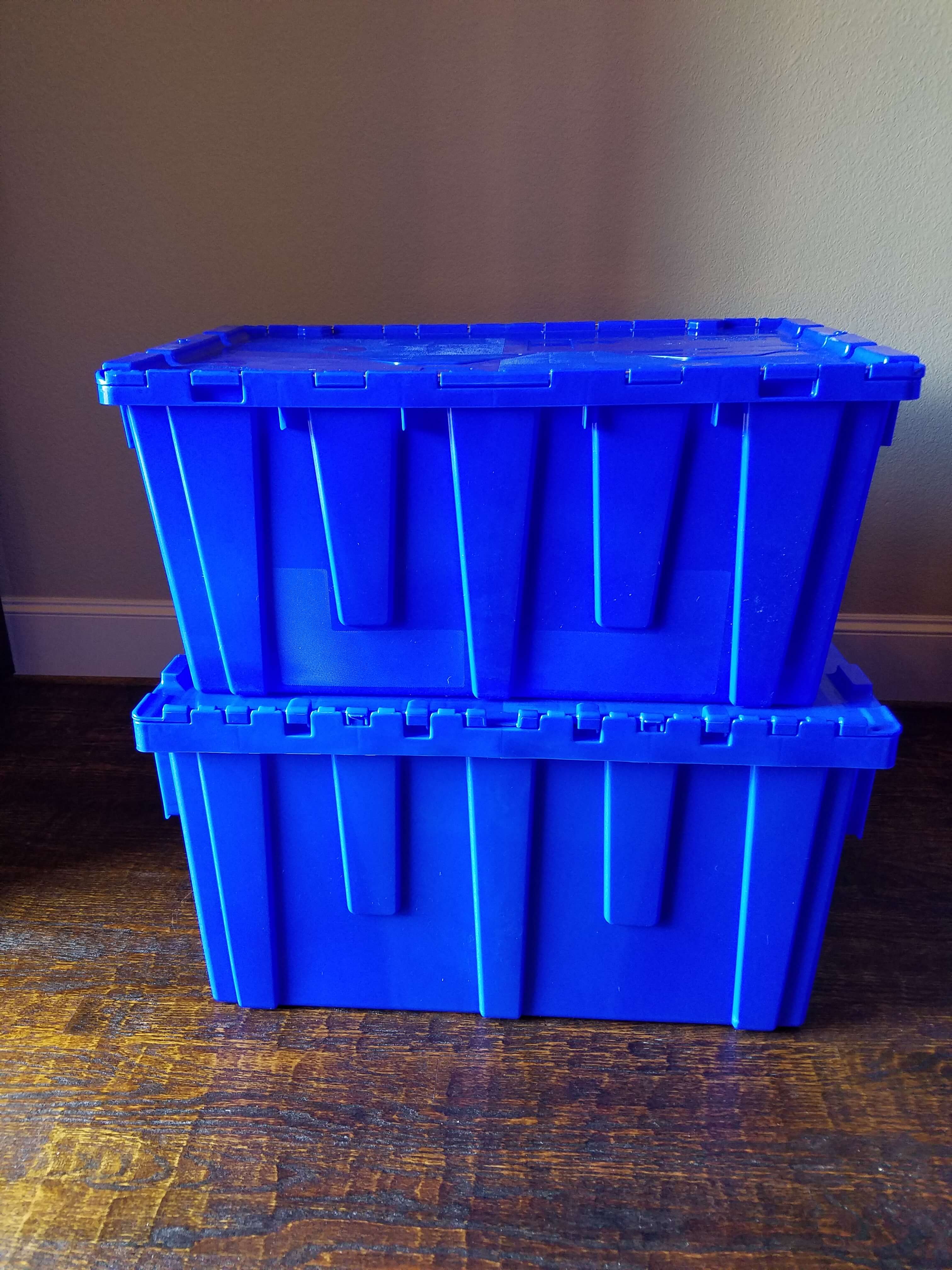Blue Boxes Stacked Two High